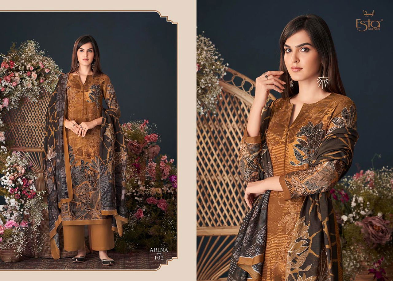Arina By Esta Pashmina Printed Dress material Catalog